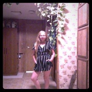 Black and white romper